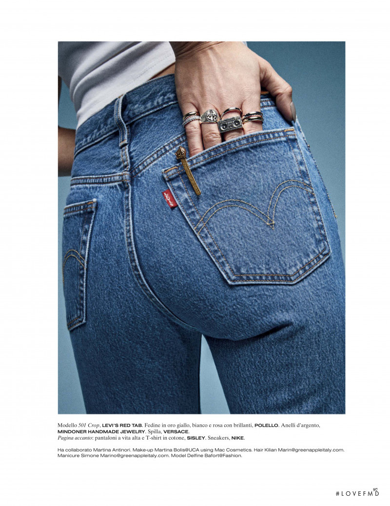 Delfine Bafort featured in Jeans, March 2020