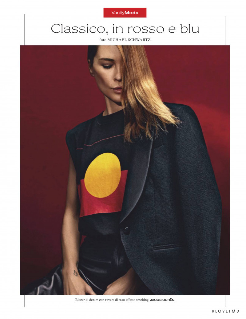 Erin Wasson featured in Classico, In Rosso Blu, November 2019