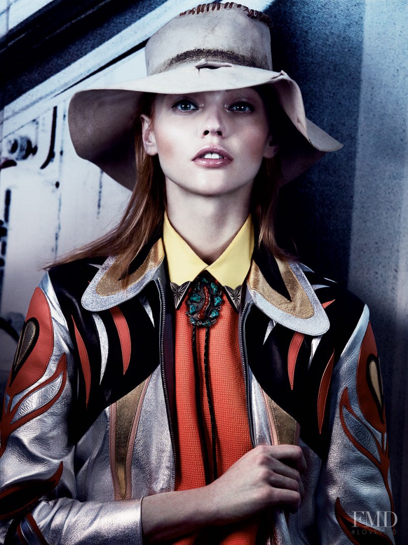 Sasha Pivovarova featured in Psychedelic Cowgirl, March 2011