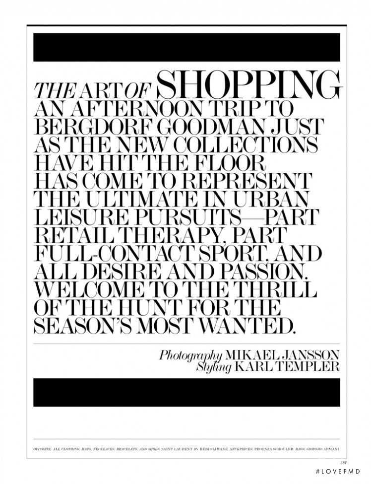 The Art Of Shopping, March 2013