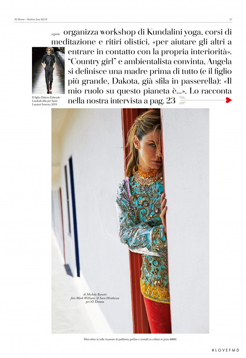 Angela Lindvall featured in Il Mio Spirito Libero, October 2019