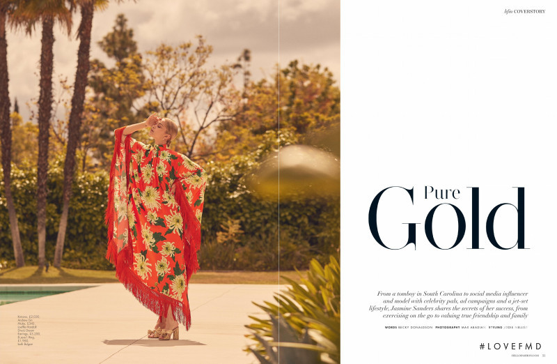 Jasmine Sanders featured in Pure Gold, September 2019