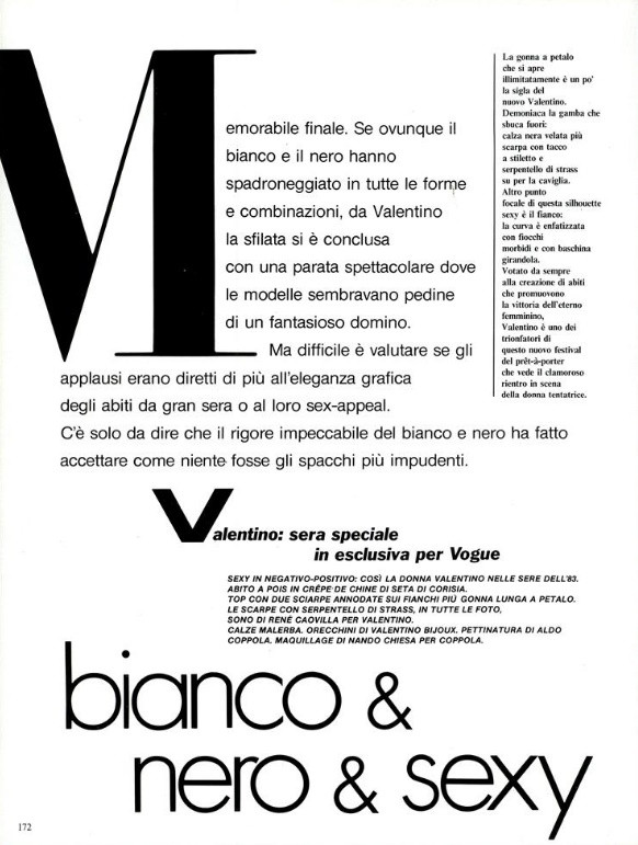 bianco & nero & sexy, January 1983