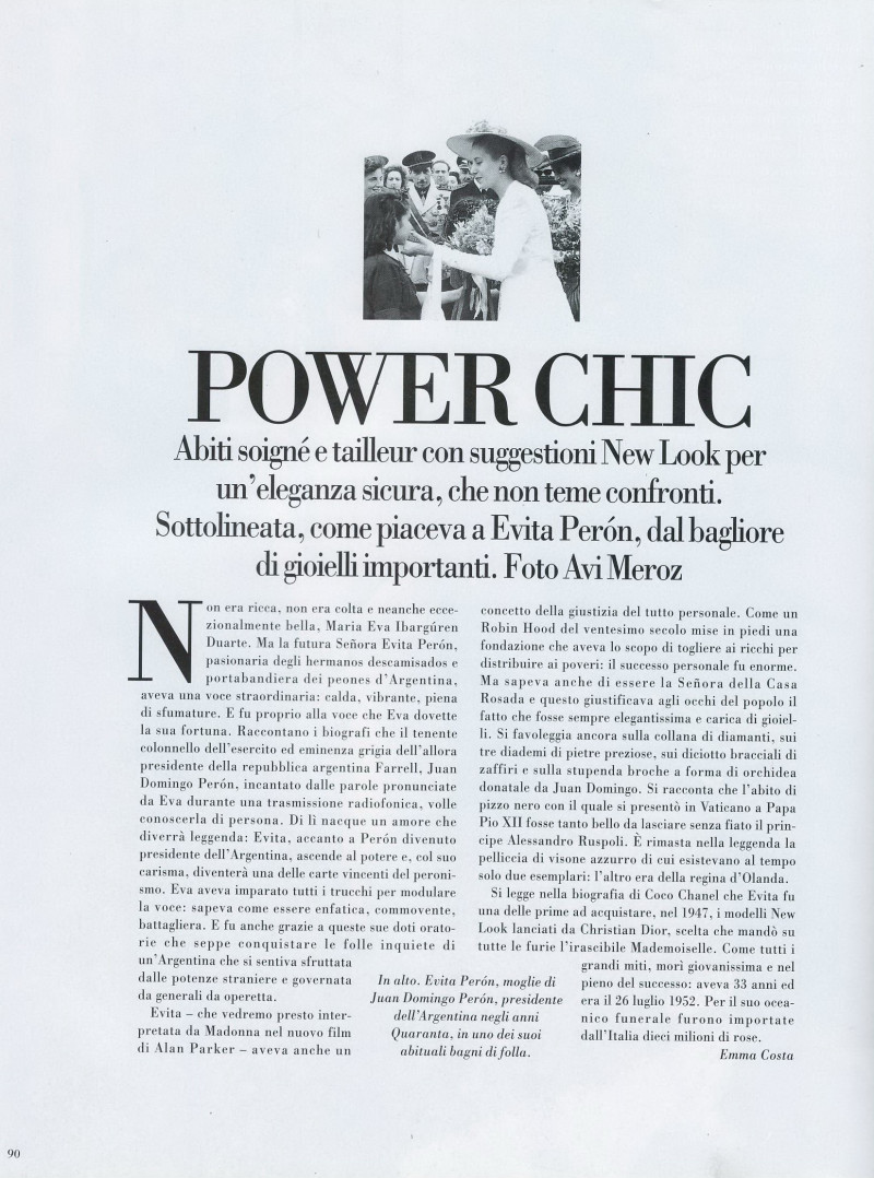 Simonetta Gianfelici featured in Power Chic, December 1995