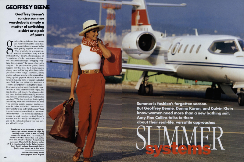 Nadege du Bospertus featured in Summer Systems, June 1991