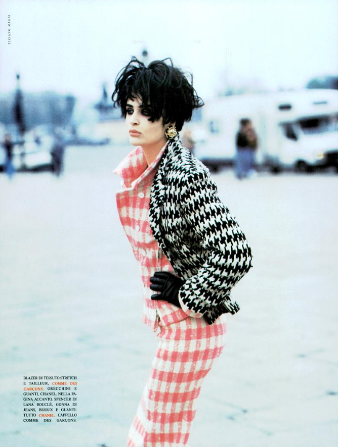 Helena Christensen featured in Tartan Mixture, September 1991