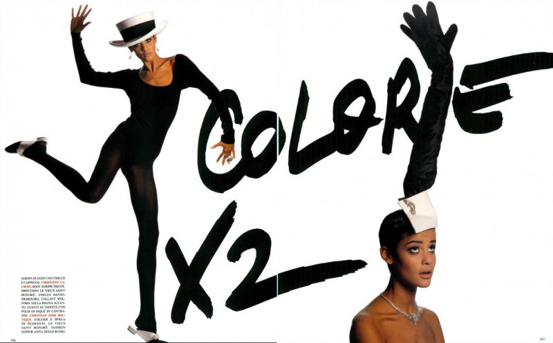 Nadege du Bospertus featured in colore x 2, February 1992