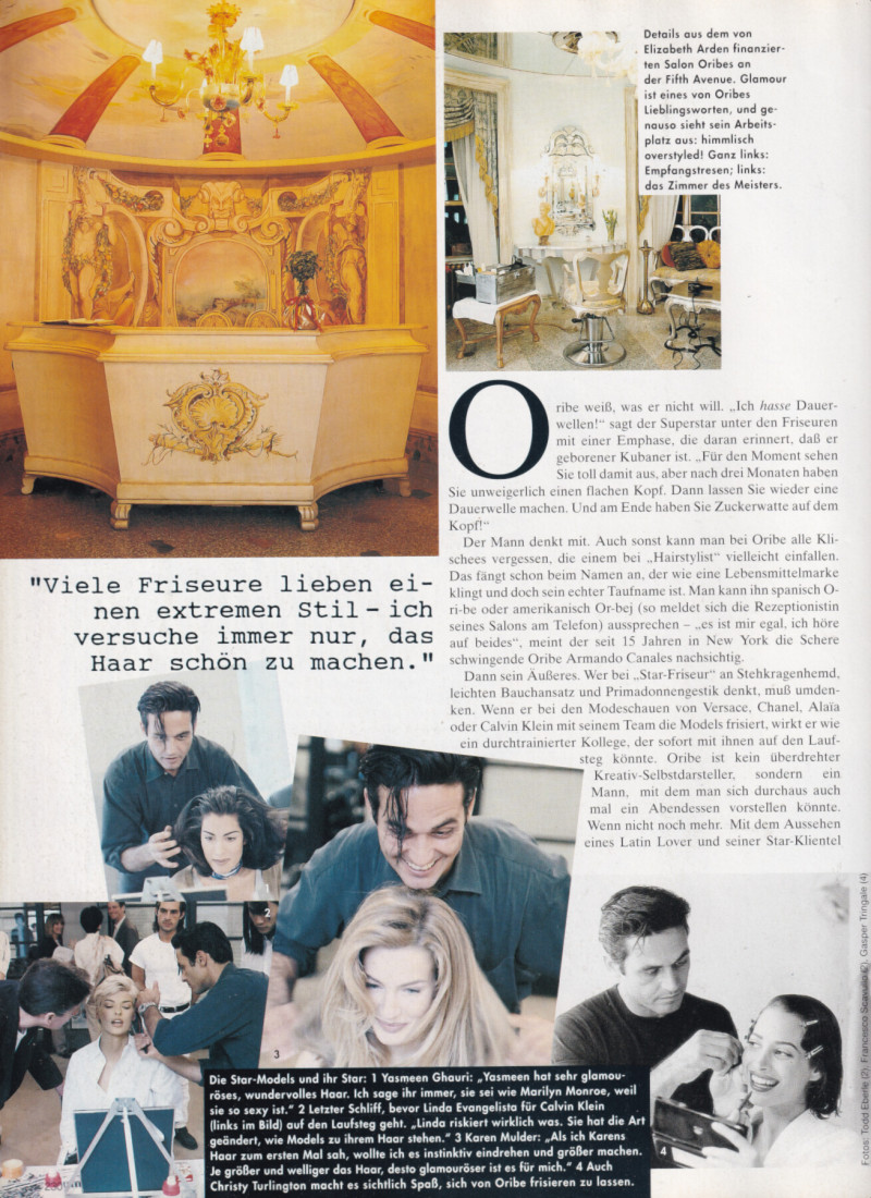 Claudia Schiffer featured in Fifth Avenue Figaro, April 1992