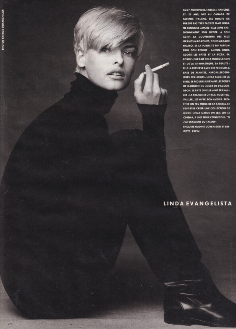 Linda Evangelista featured in Les dix plus belles filles du monde..., December 1990