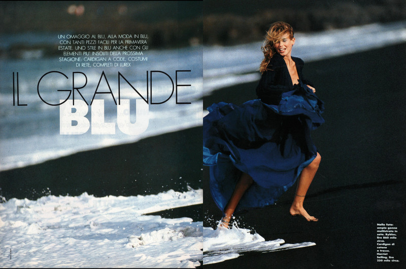 Claudia Schiffer featured in il grande blu, April 1989