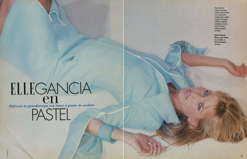 Claudia Schiffer featured in Ellegancia en Pastel, July 1996