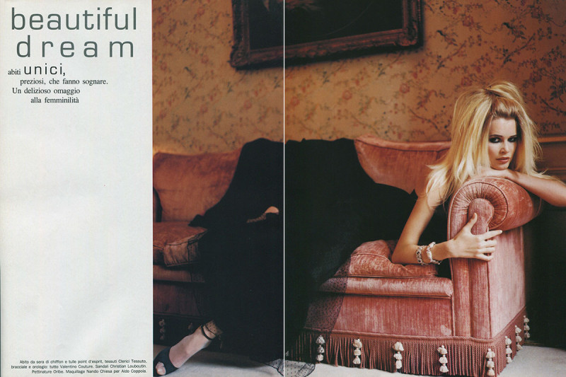 Claudia Schiffer featured in Real star: grande allure, March 1995
