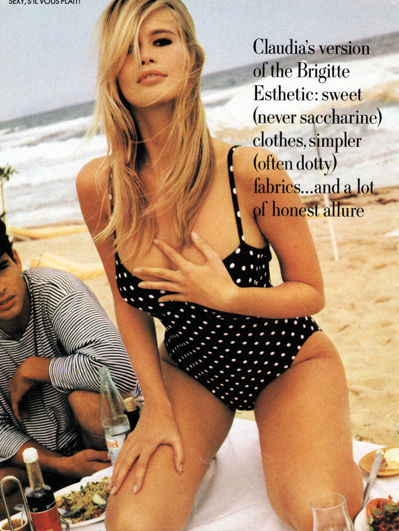 Claudia Schiffer featured in Sexy S\'il Vous Plait, January 1990