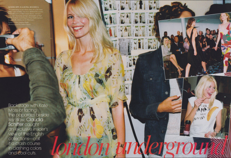 Claudia Schiffer featured in London Underground, January 2004