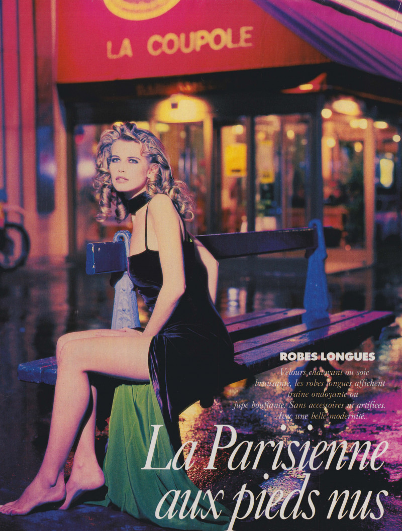 Claudia Schiffer featured in La Parisienne aux pieds nus, January 1992