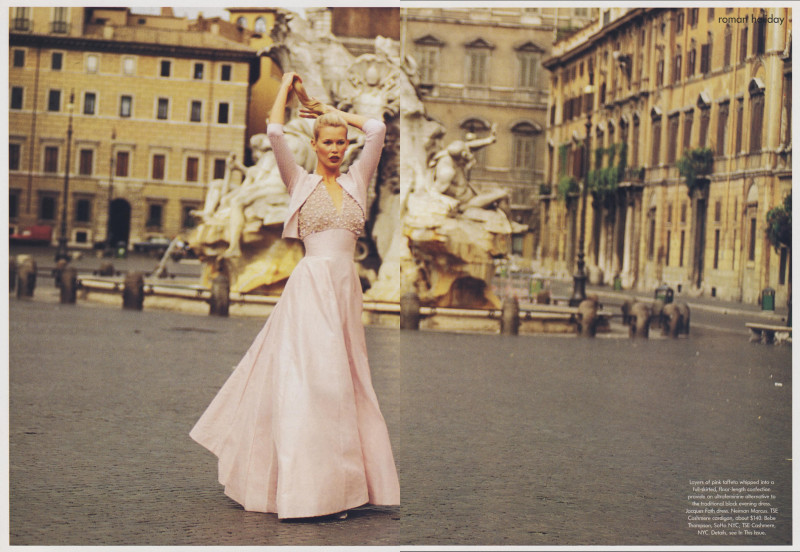 Claudia Schiffer featured in Roman Holiday, December 1994
