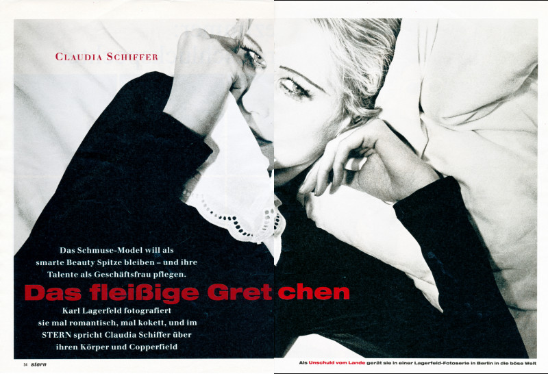 Claudia Schiffer featured in Das fleißige Gretchen, September 1995