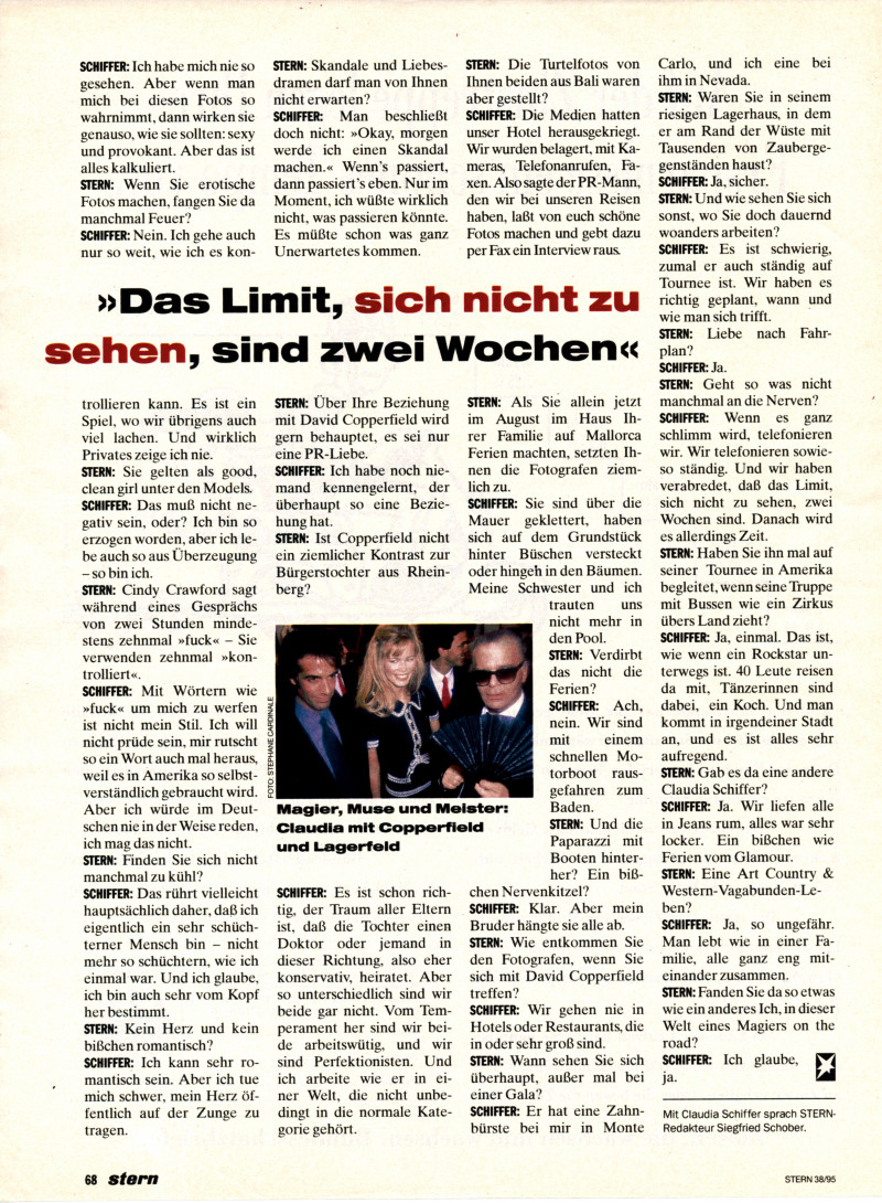 Claudia Schiffer featured in Das fleißige Gretchen, September 1995