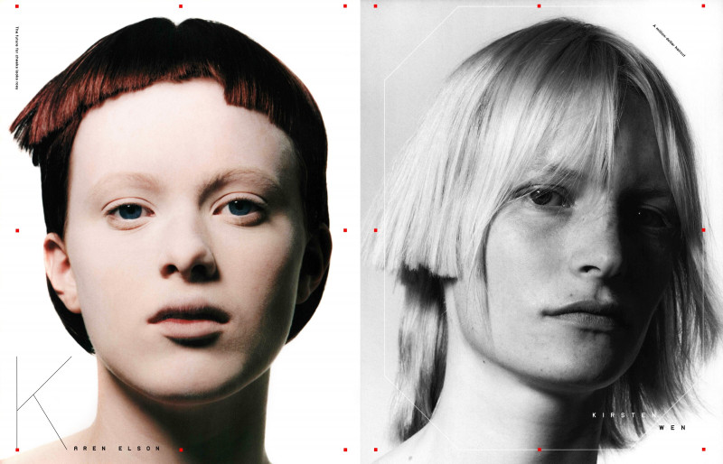 Karen Elson featured in Face Off, January 1998