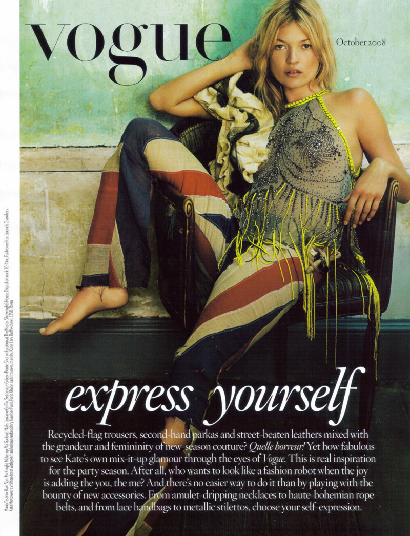 Kate Moss featured in Hope and Glory, October 2008