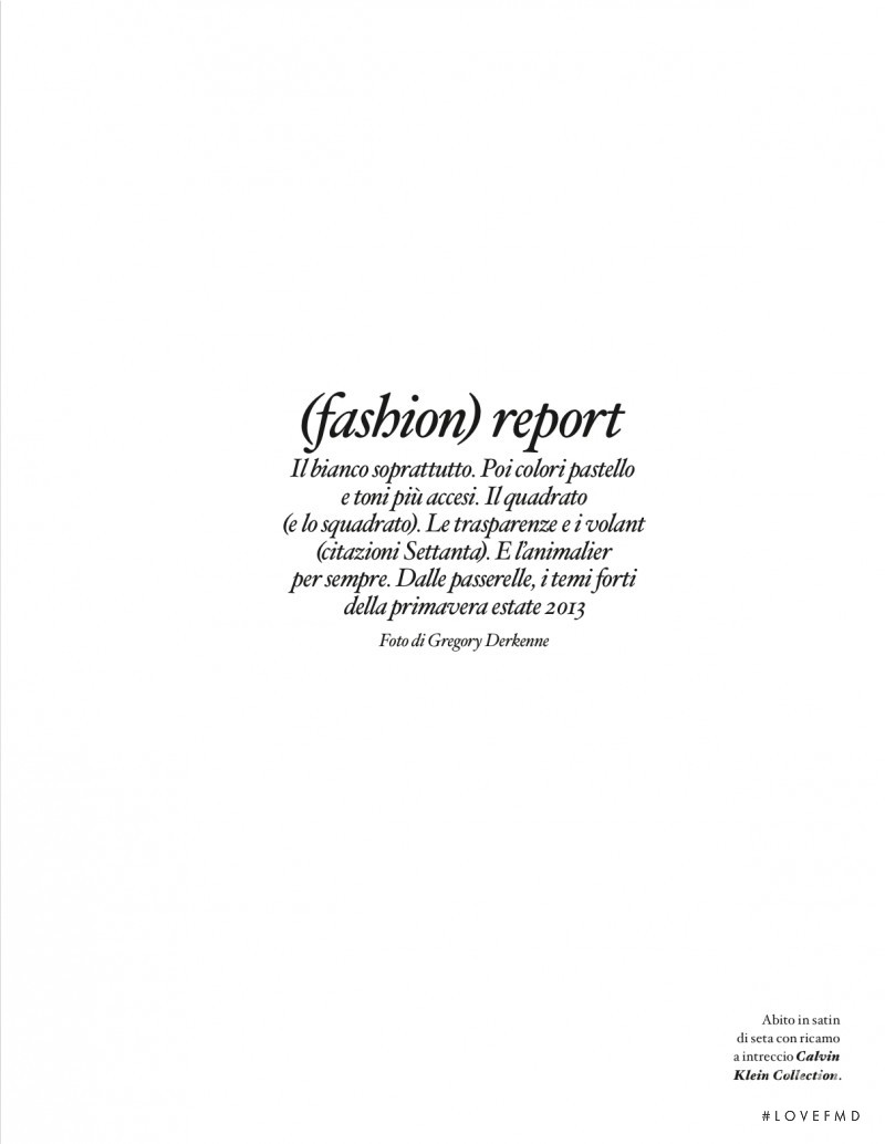(Fashion) Report, February 2013