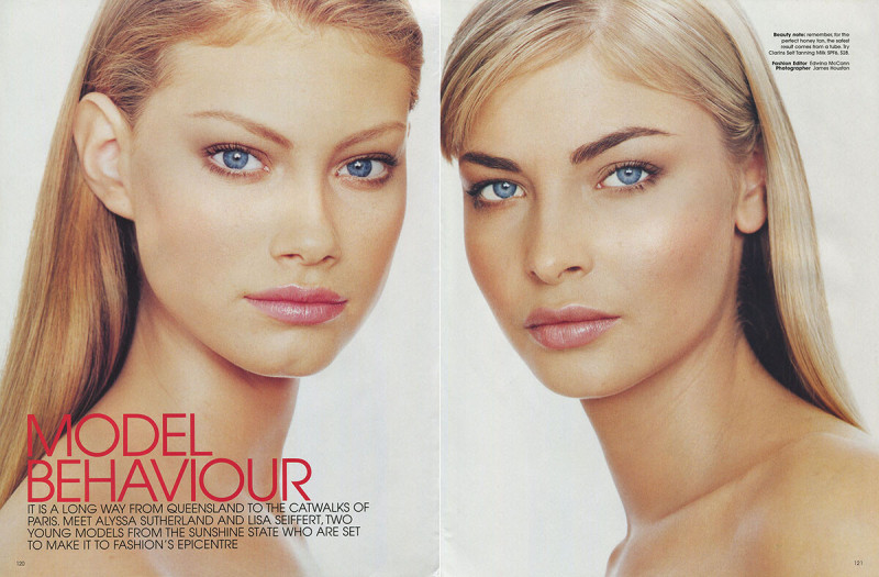 Alyssa Sutherland featured in Model Behaviour, September 1998