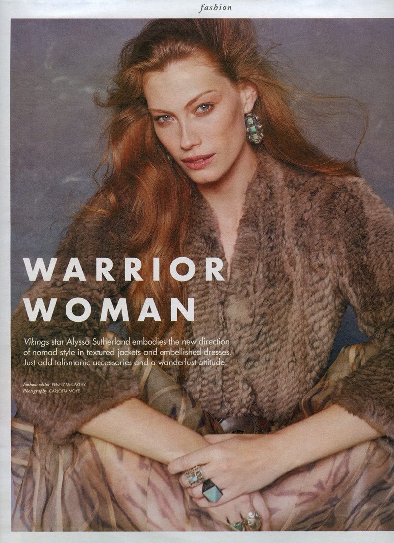 Alyssa Sutherland featured in Warrior Woman, April 2014