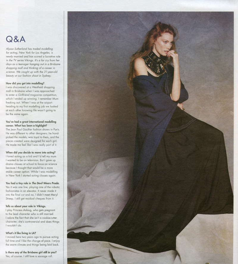 Alyssa Sutherland featured in Warrior Woman, April 2014