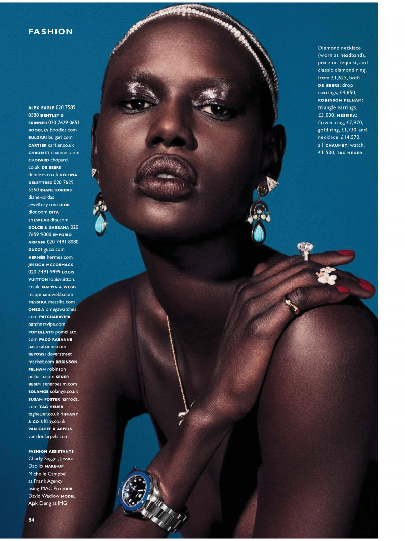 Ajak Deng featured in Material Girl, November 2017