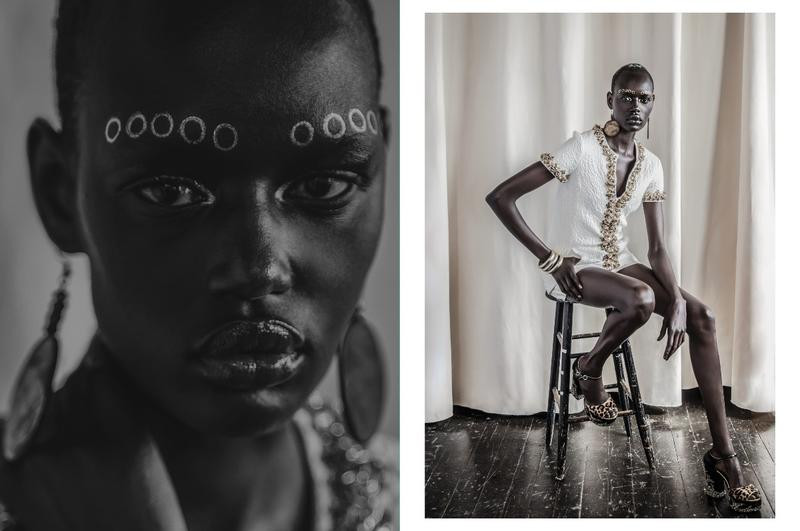 Ajak Deng featured in Ethereal beauty from Africa, December 2017