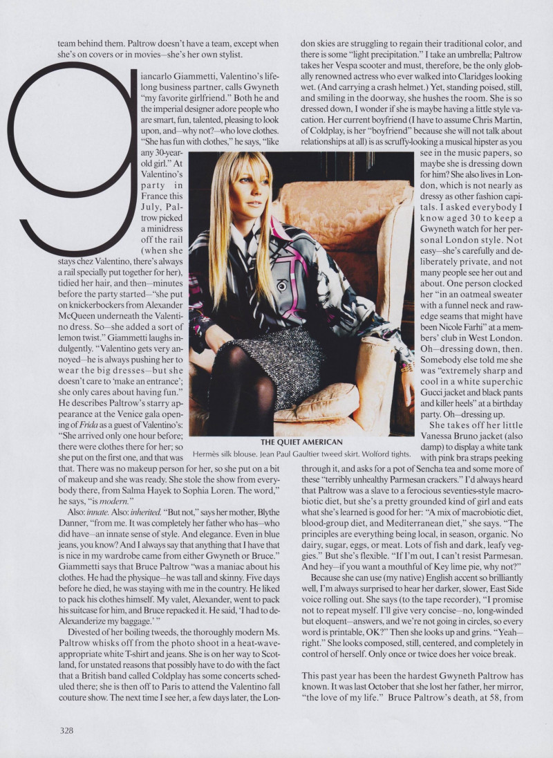 Gwyneth Paltrow featured in Vogue Point of View: Shining Through, October 2003