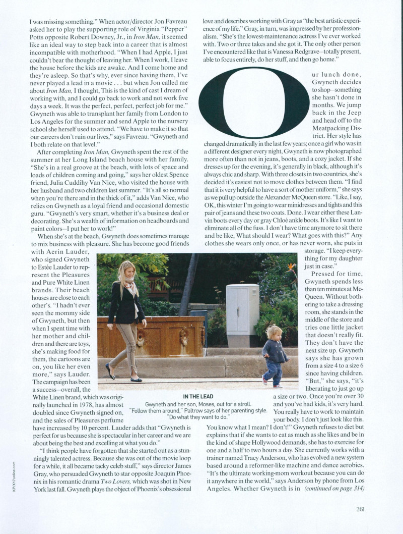 Gwyneth Paltrow featured in Gwyneth\'s Guide to Life, May 2008