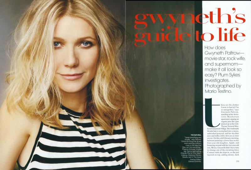 Gwyneth Paltrow featured in Gwyneth\'s Guide to Life, May 2008