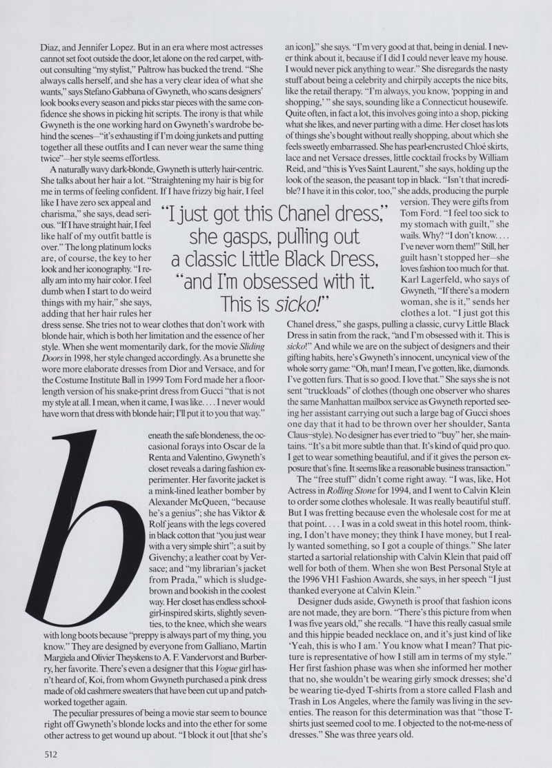 The Power of a Fashion Icon: Gwyneth, March 2002