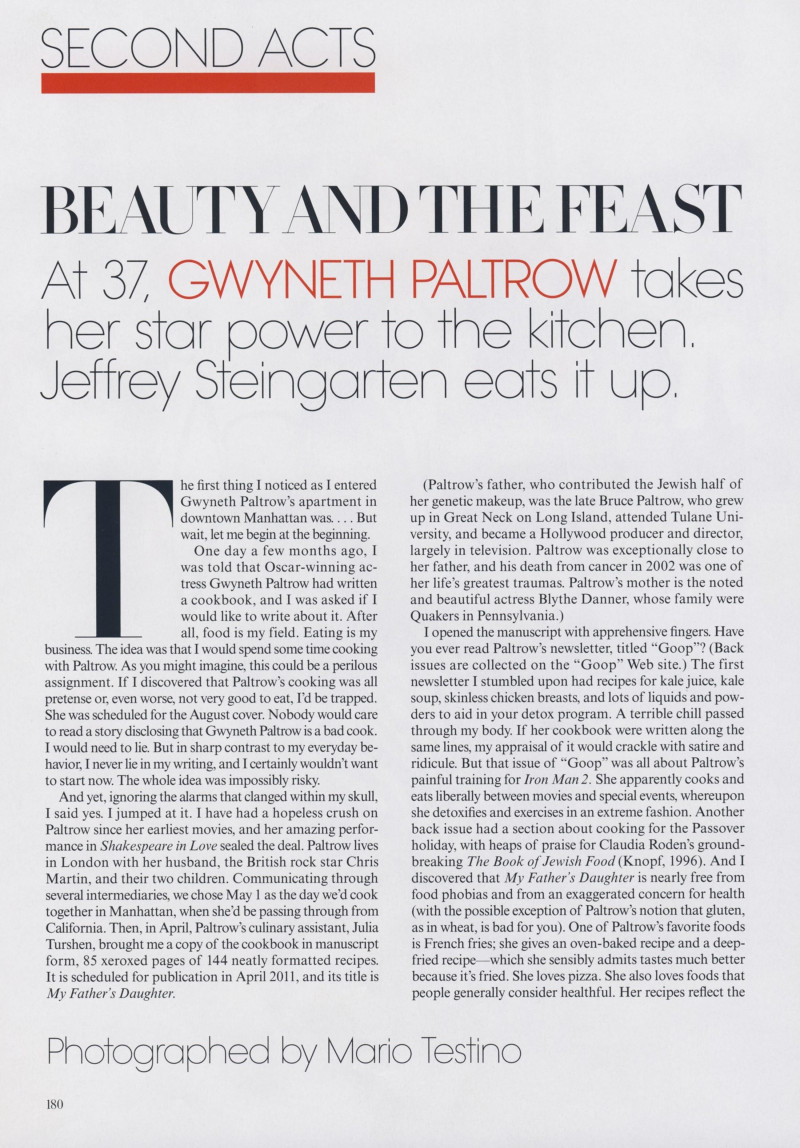 Second Acts: Beauty and the Feast, August 2010