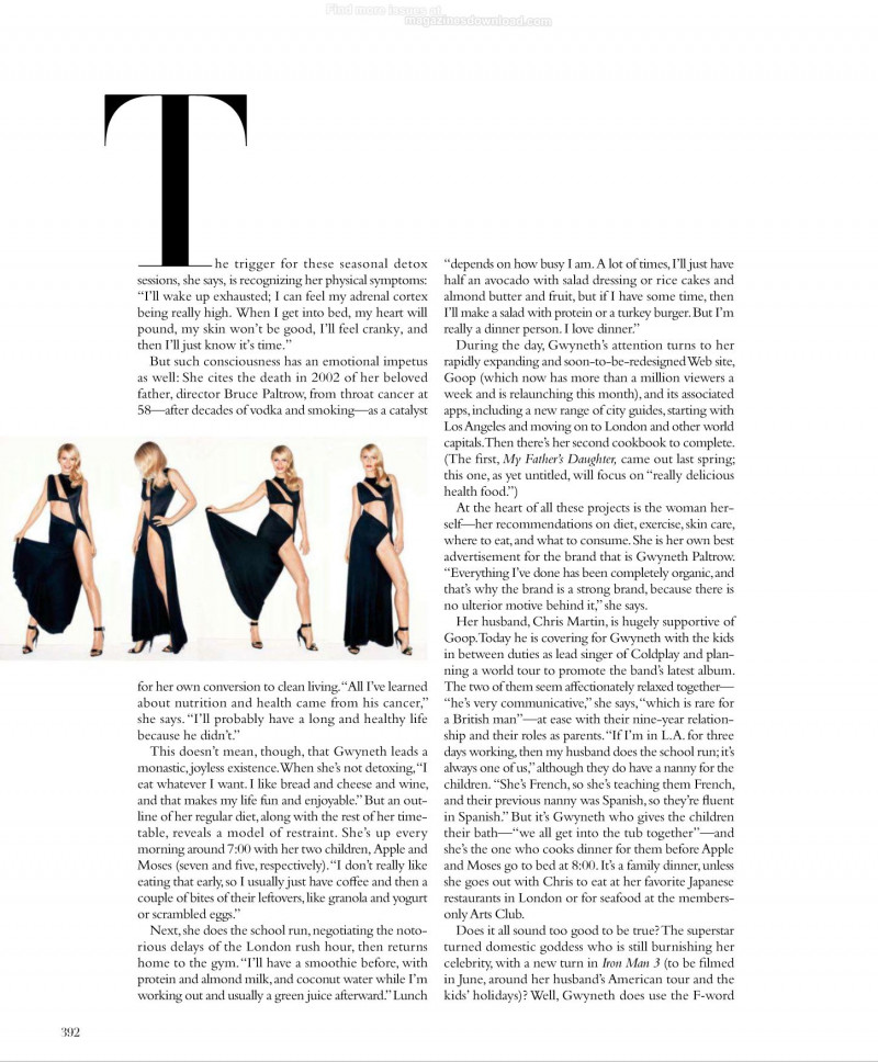 Gwyneth Paltrow featured in Spring Fashion Issue, March 2012