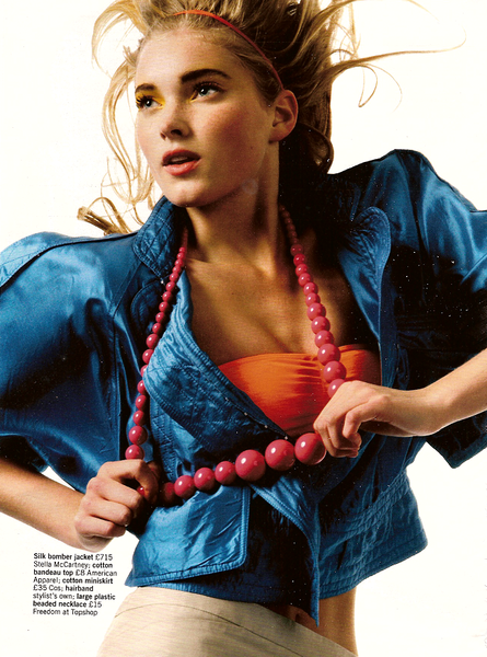 Elsa Hosk featured in Go Big On Brights, April 2008