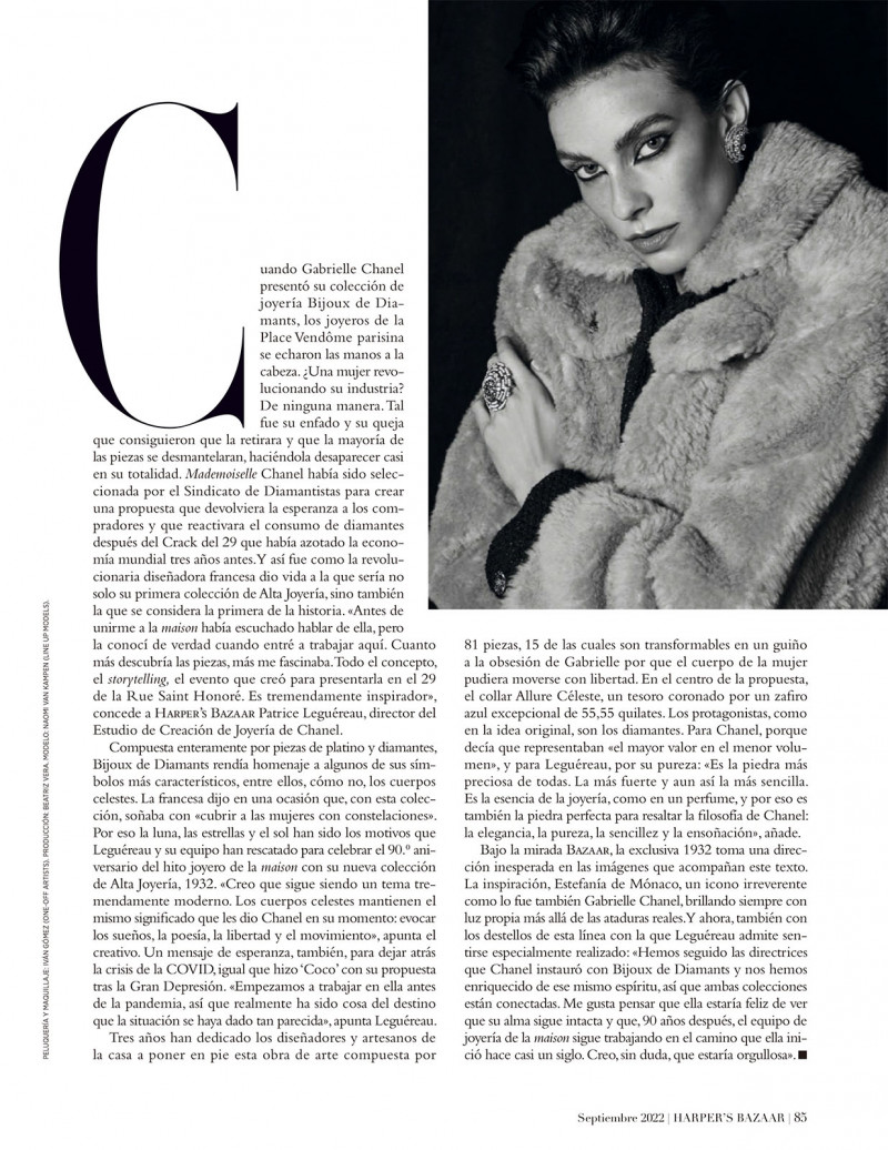 Naomi Van Kampen featured in Estrella Real, September 2022