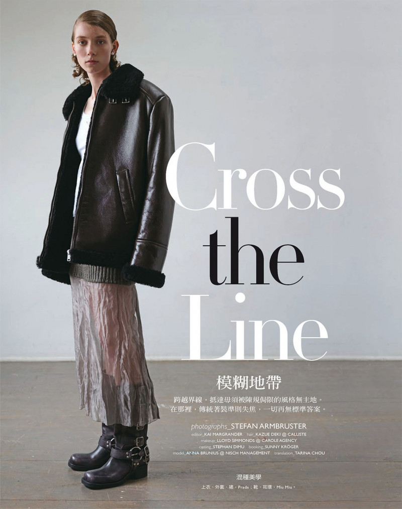 Anna Brunius featured in Cross the Line, September 2022