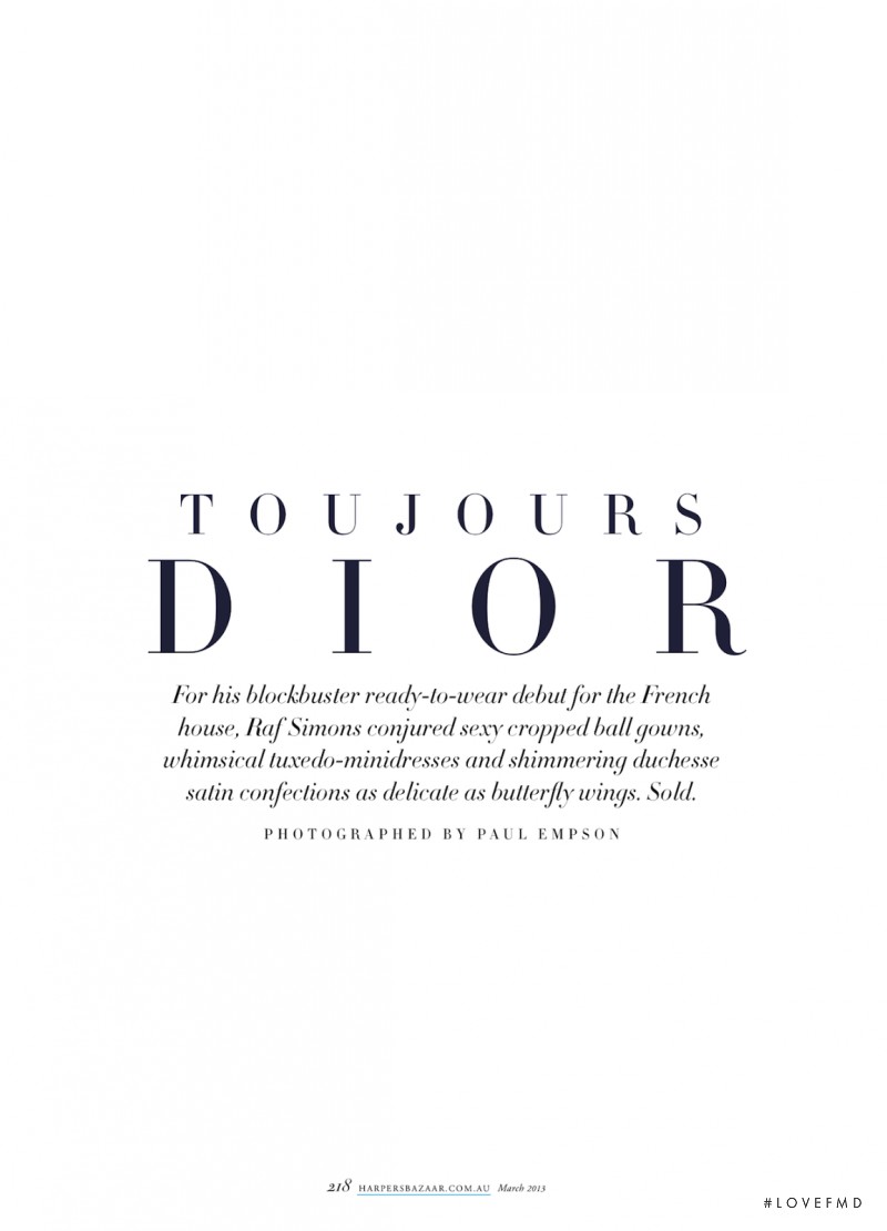 Toujours Dior, March 2013