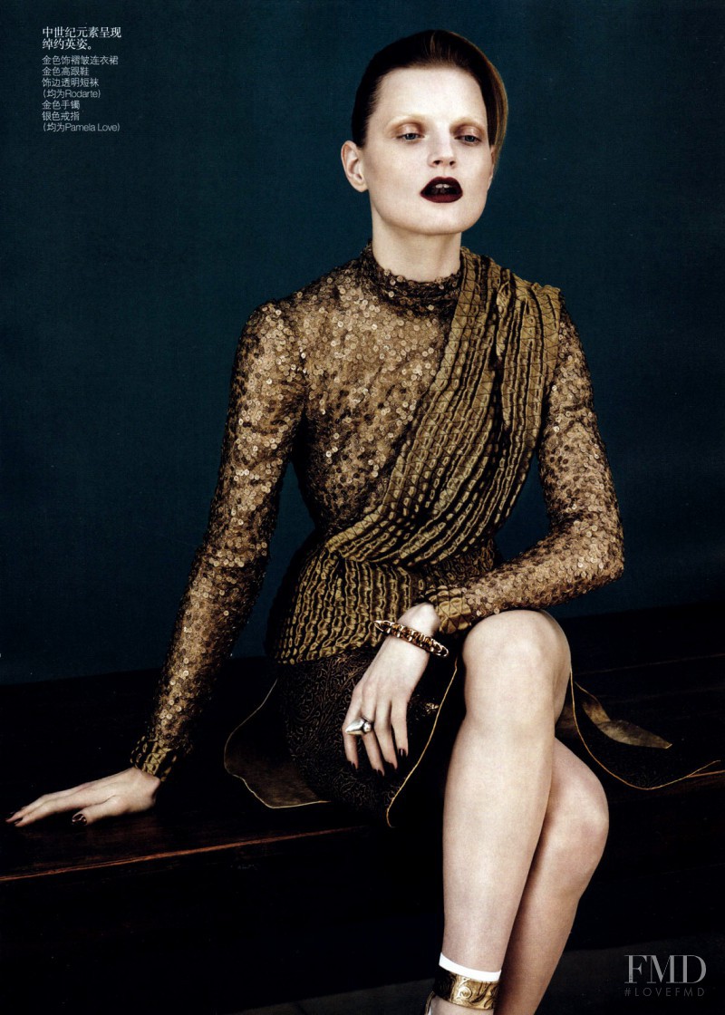 Guinevere van Seenus featured in Full Metal Glamour, April 2011