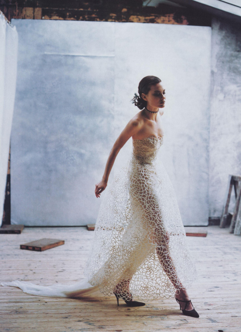 Shalom Harlow featured in Couture Clash, April 1997