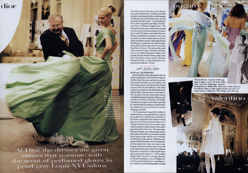 Honor Fraser featured in Couture\'s Front Lines, March 1996
