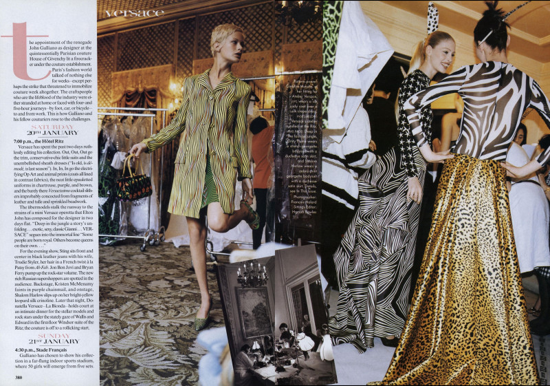 Carolyn Murphy featured in Couture\'s Front Lines, March 1996
