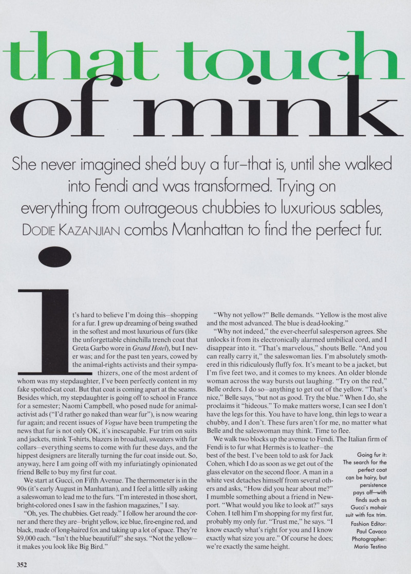 That Touch of Mink, November 1997