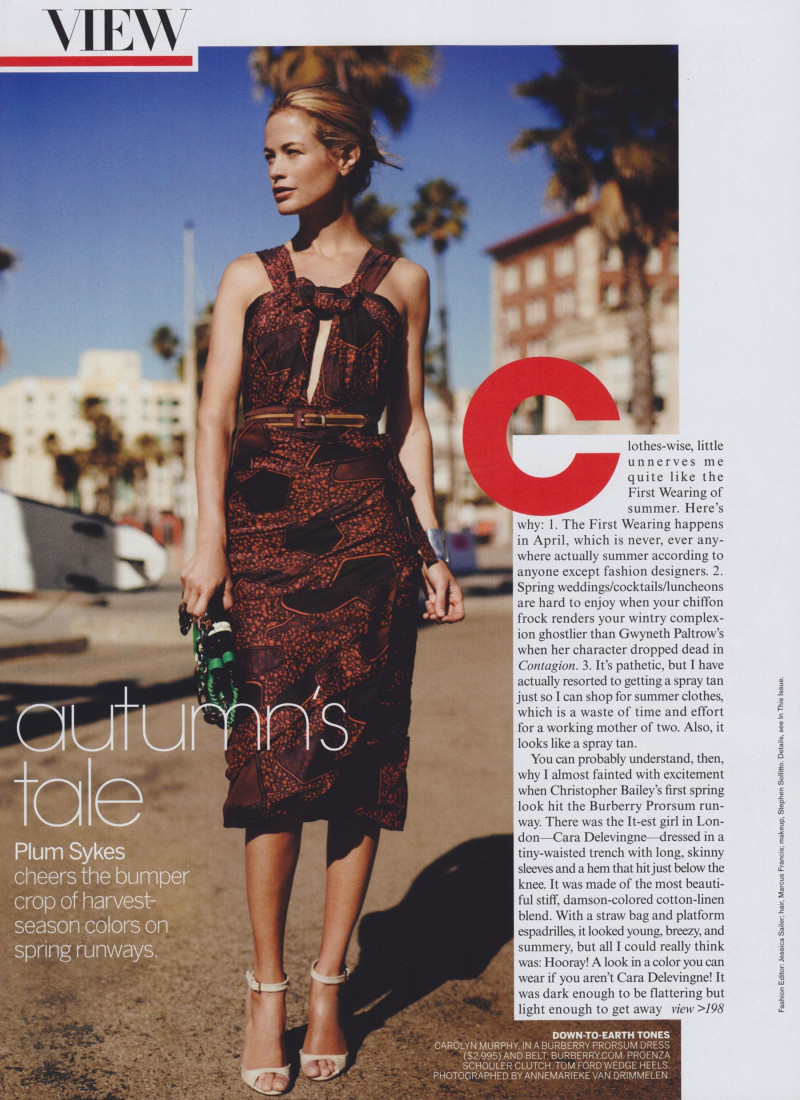 Carolyn Murphy featured in View - Fall into Spring: Autumn\'s Tale, April 2012