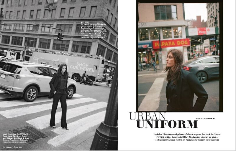 Hilary Rhoda featured in Urban Uniform, October 2019