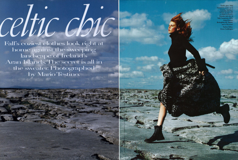 Angela Lindvall featured in Celtic Chic, September 1998