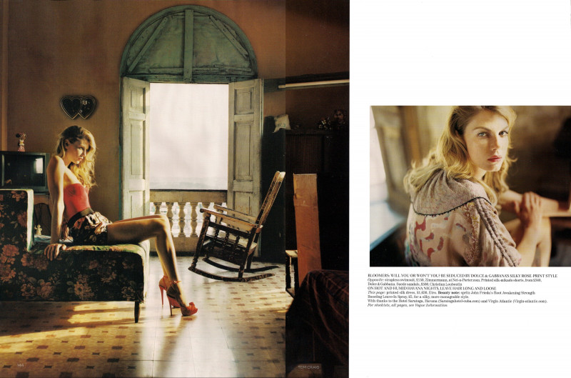 Angela Lindvall featured in Viva Cuba, June 2010