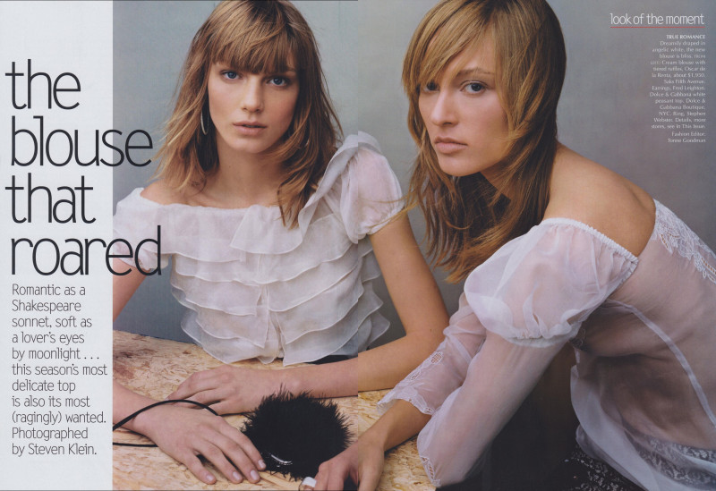 Angela Lindvall featured in The Blouse That Roared, June 2001